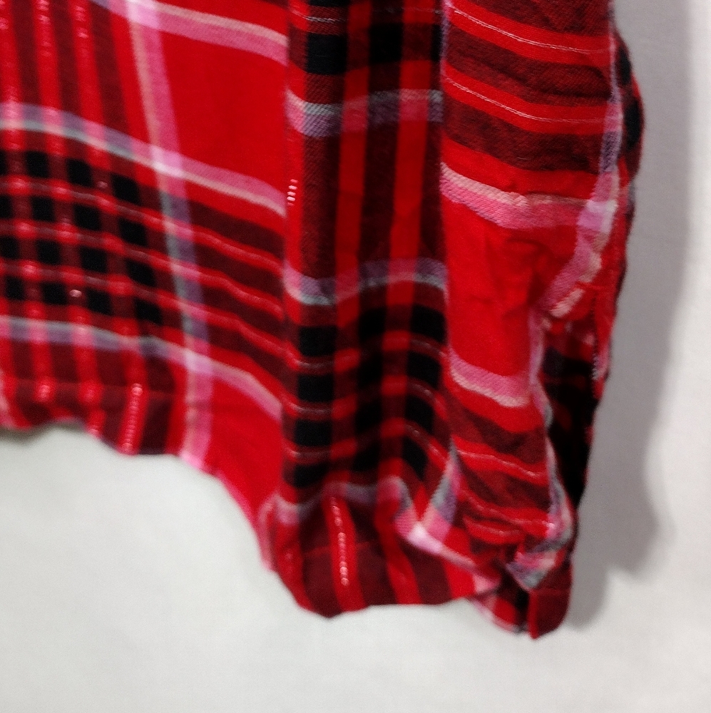 Victoria's Secret Flannel Long Pajama Set Women's M Red Black Holiday Retro Y2K - Picture 6 of 15
